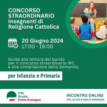 Concorso straordinario IRC per Infanzia e Primaria